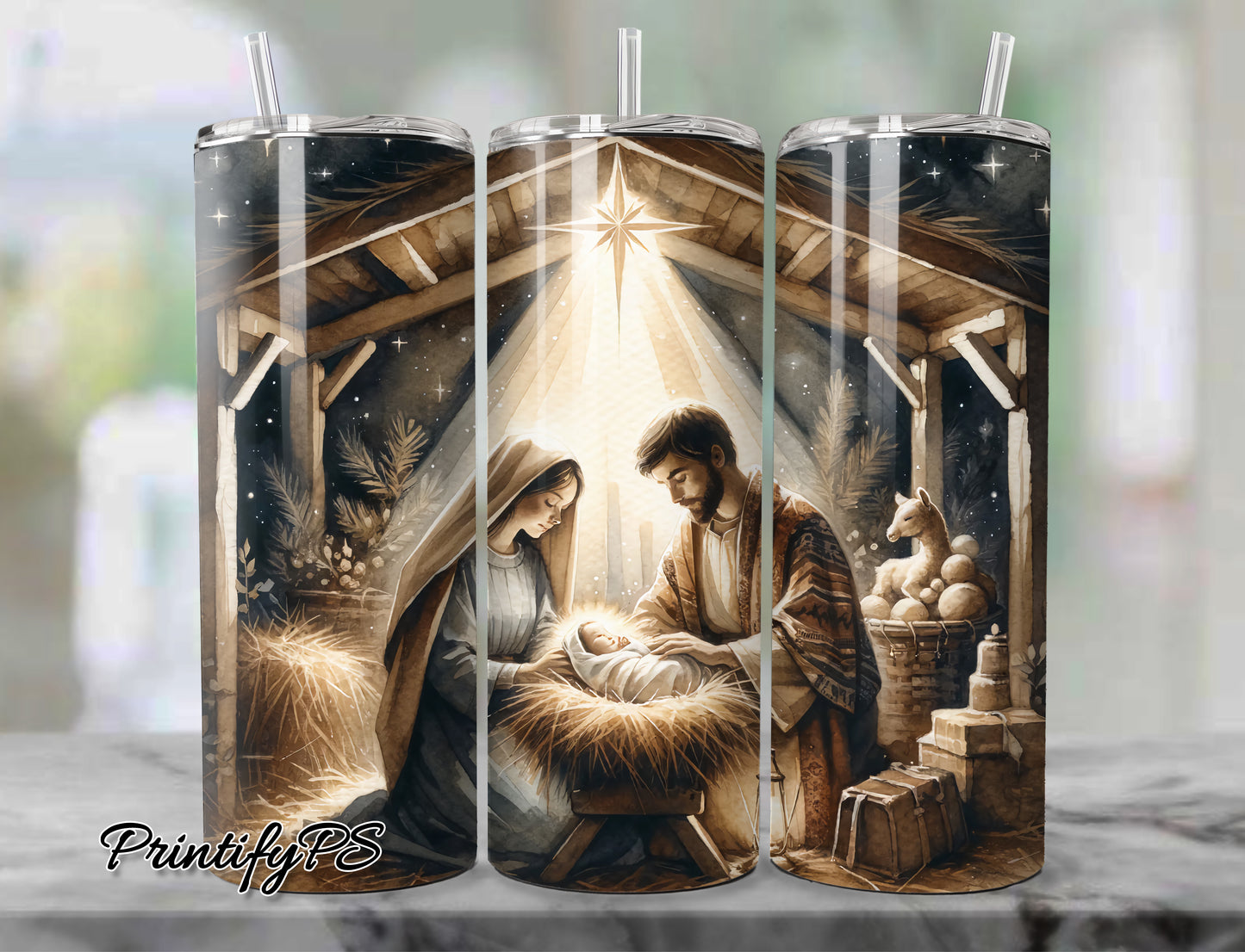 Tumbler Weihnachtskrippe 1