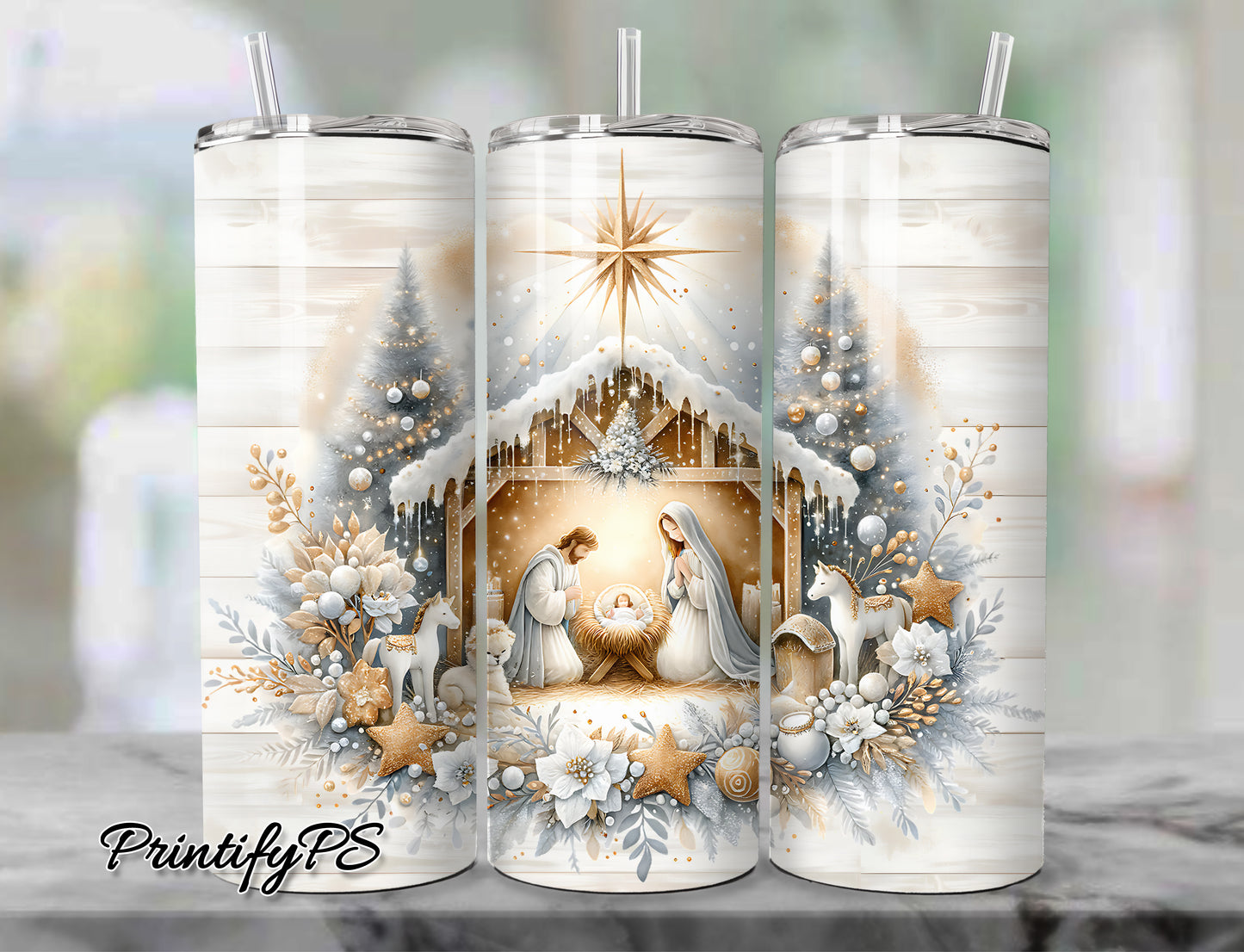 Tumbler Weihnachtskrippe 3
