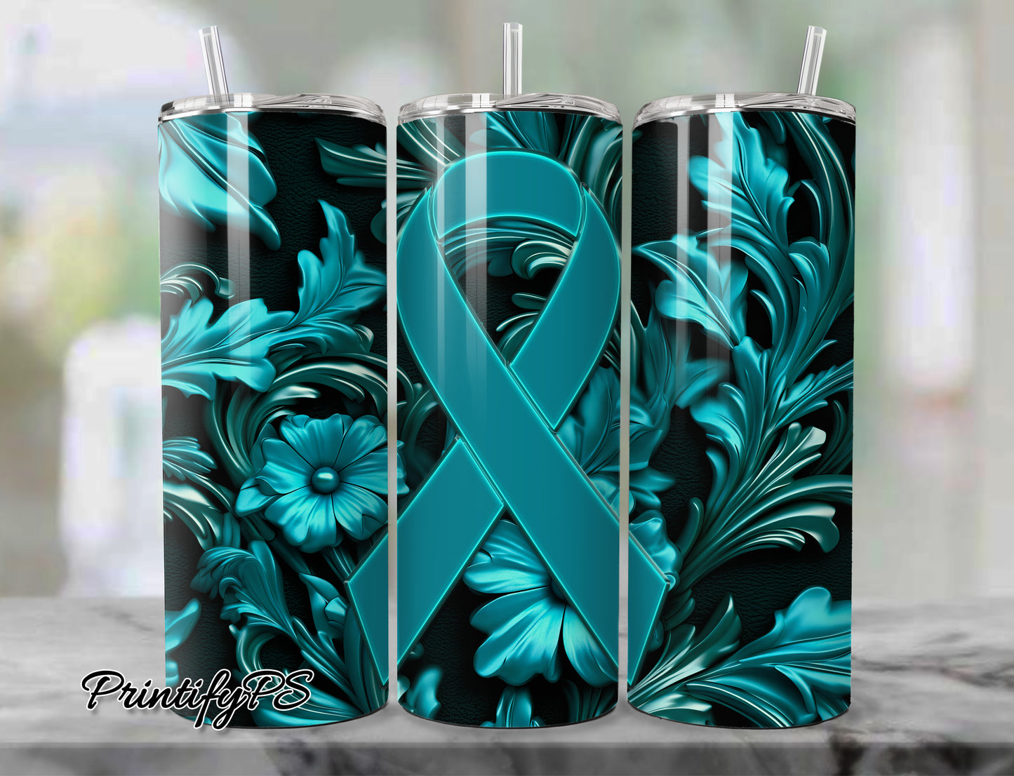 Tumbler Cancer Awareness 21