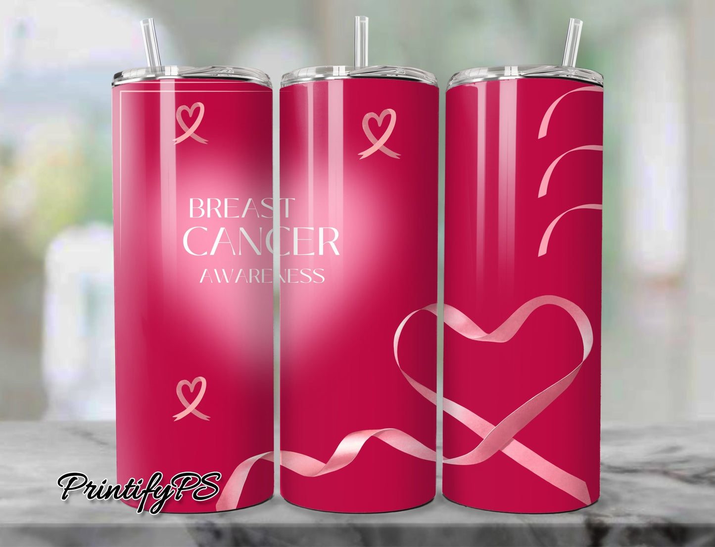 Tumbler Cancer Awareness 1 - PrintifyPS