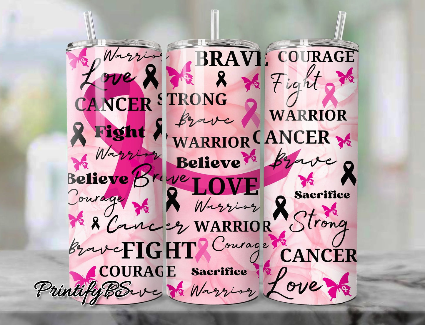 Tumbler Cancer Awareness 10 - PrintifyPS