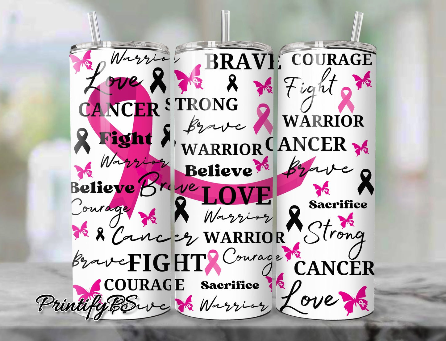 Tumbler Cancer Awareness 11 - PrintifyPS