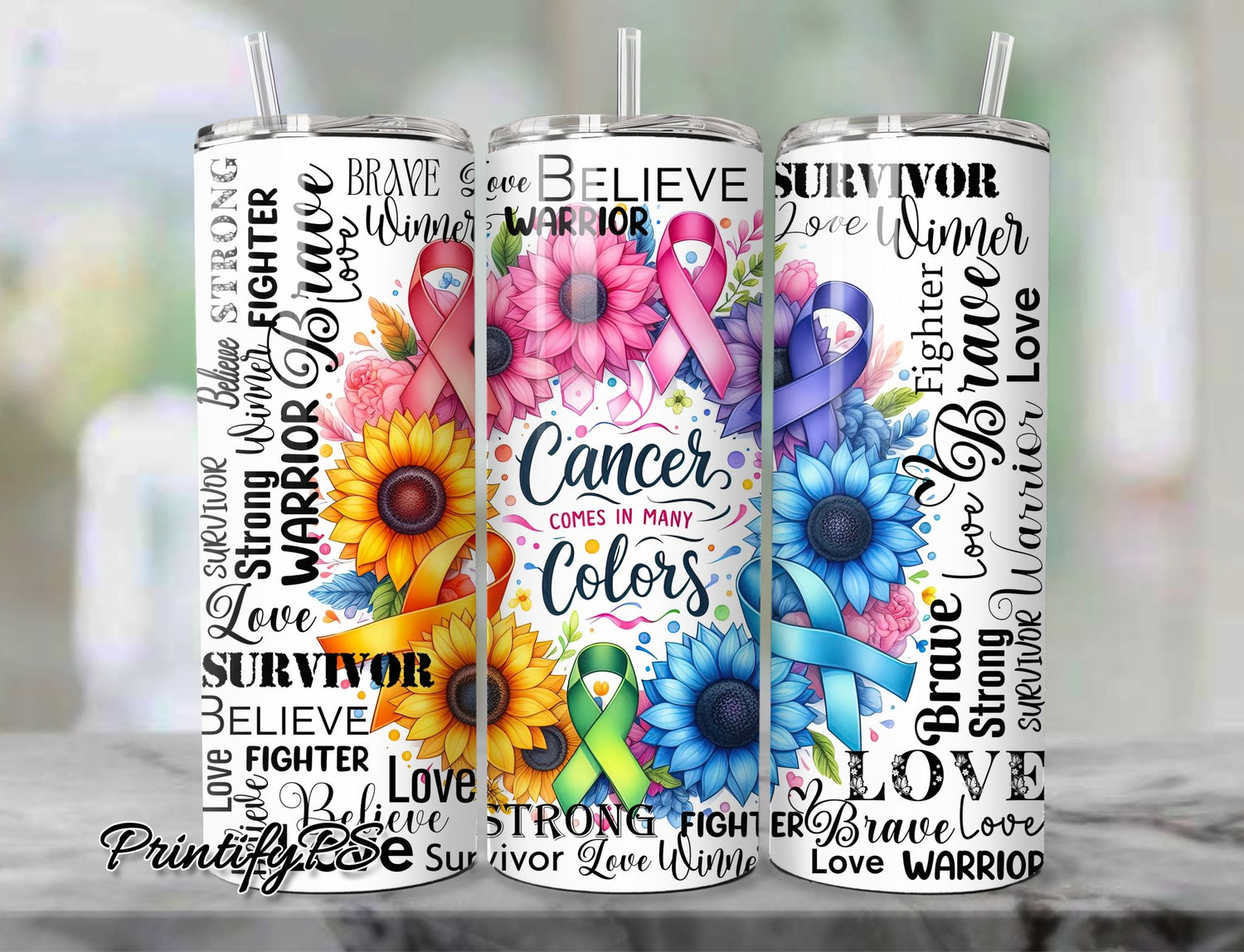 Tumbler Cancer Awareness 12 - PrintifyPS