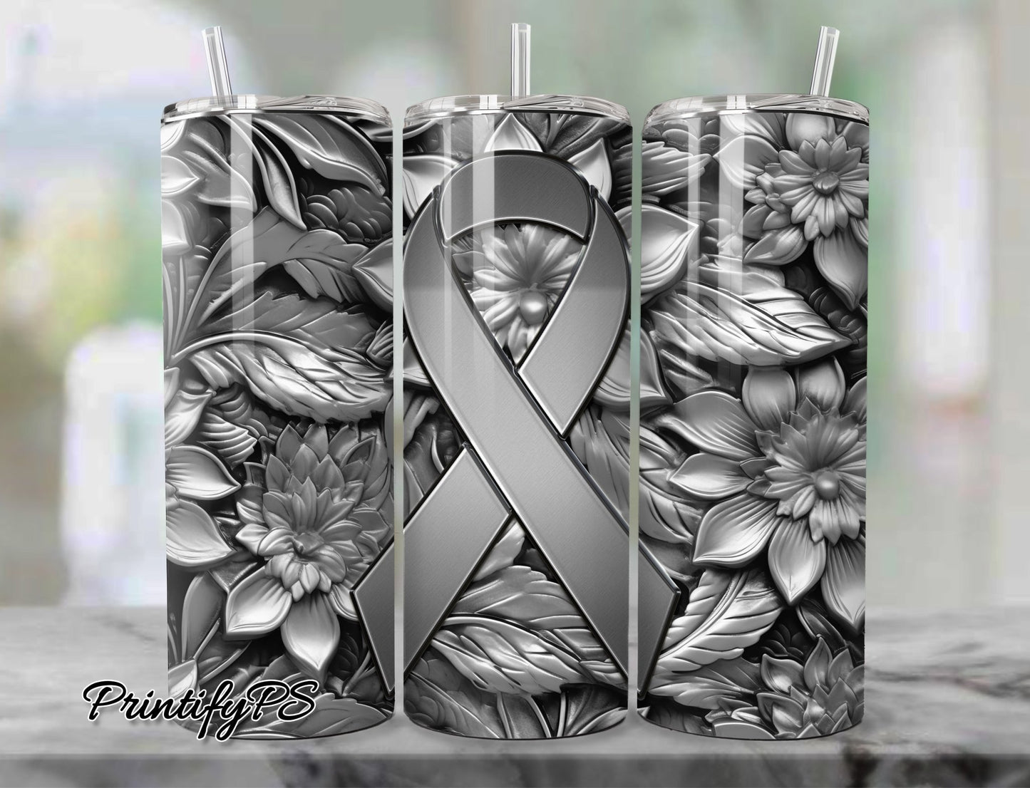 Tumbler Cancer Awareness 14 - PrintifyPS