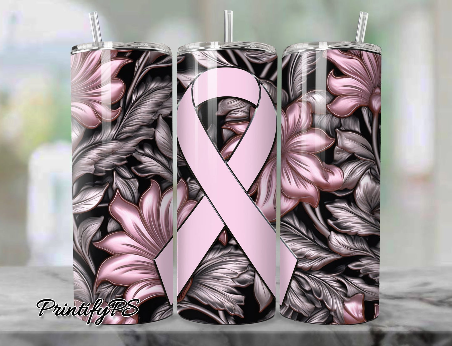 Tumbler Cancer Awareness 15 - PrintifyPS