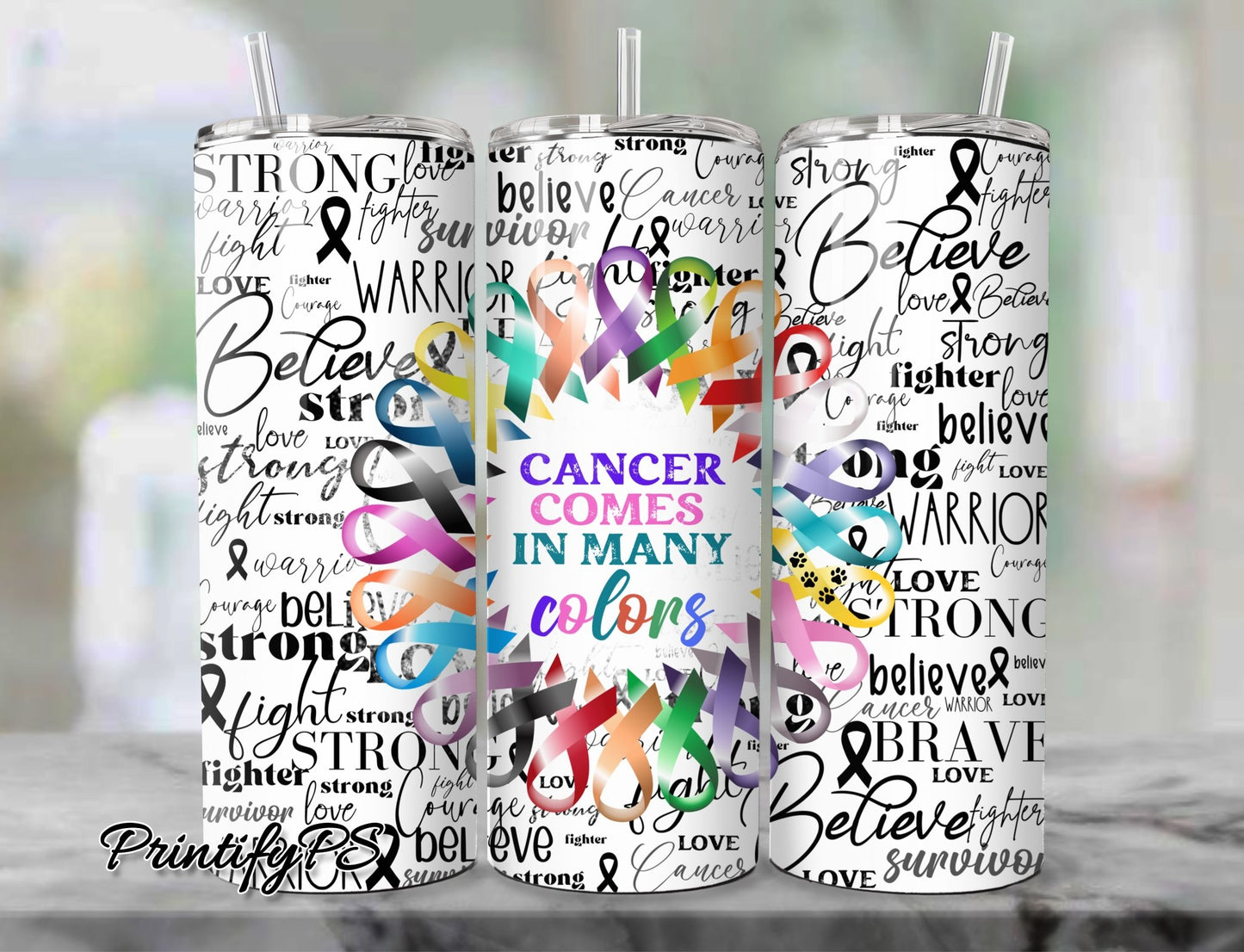 Tumbler Cancer Awareness 16 - PrintifyPS