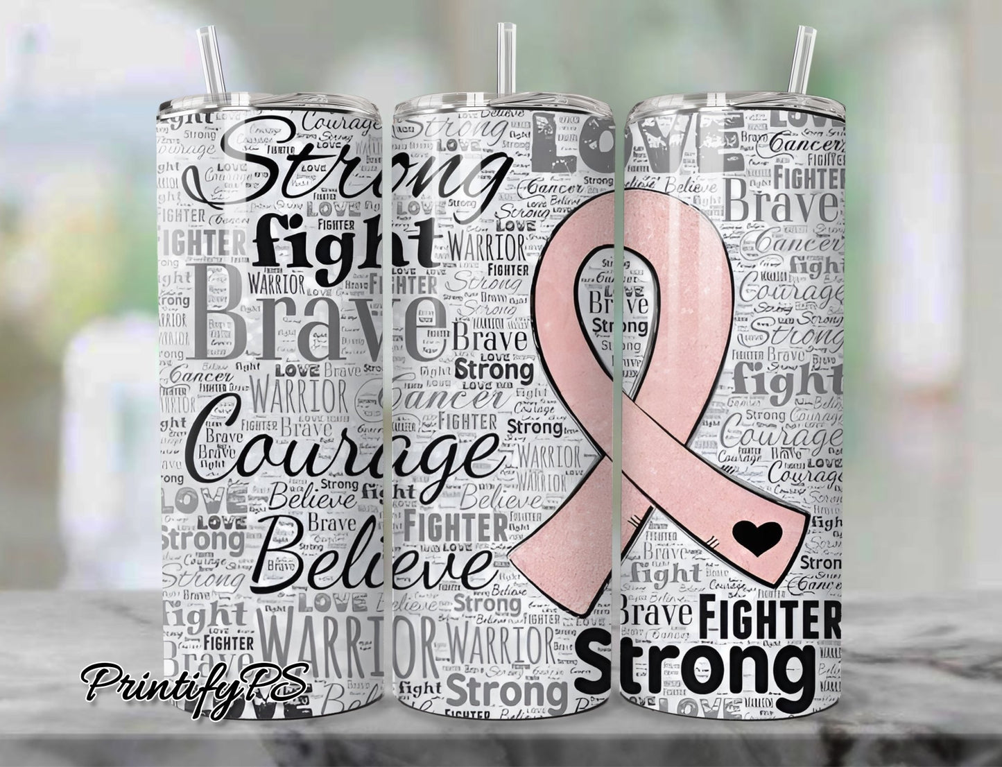 Tumbler Cancer Awareness 3 - PrintifyPS