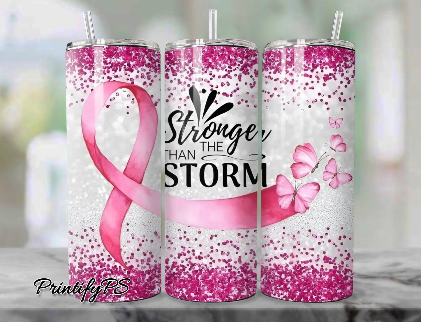 Tumbler Cancer Awareness 4 - PrintifyPS