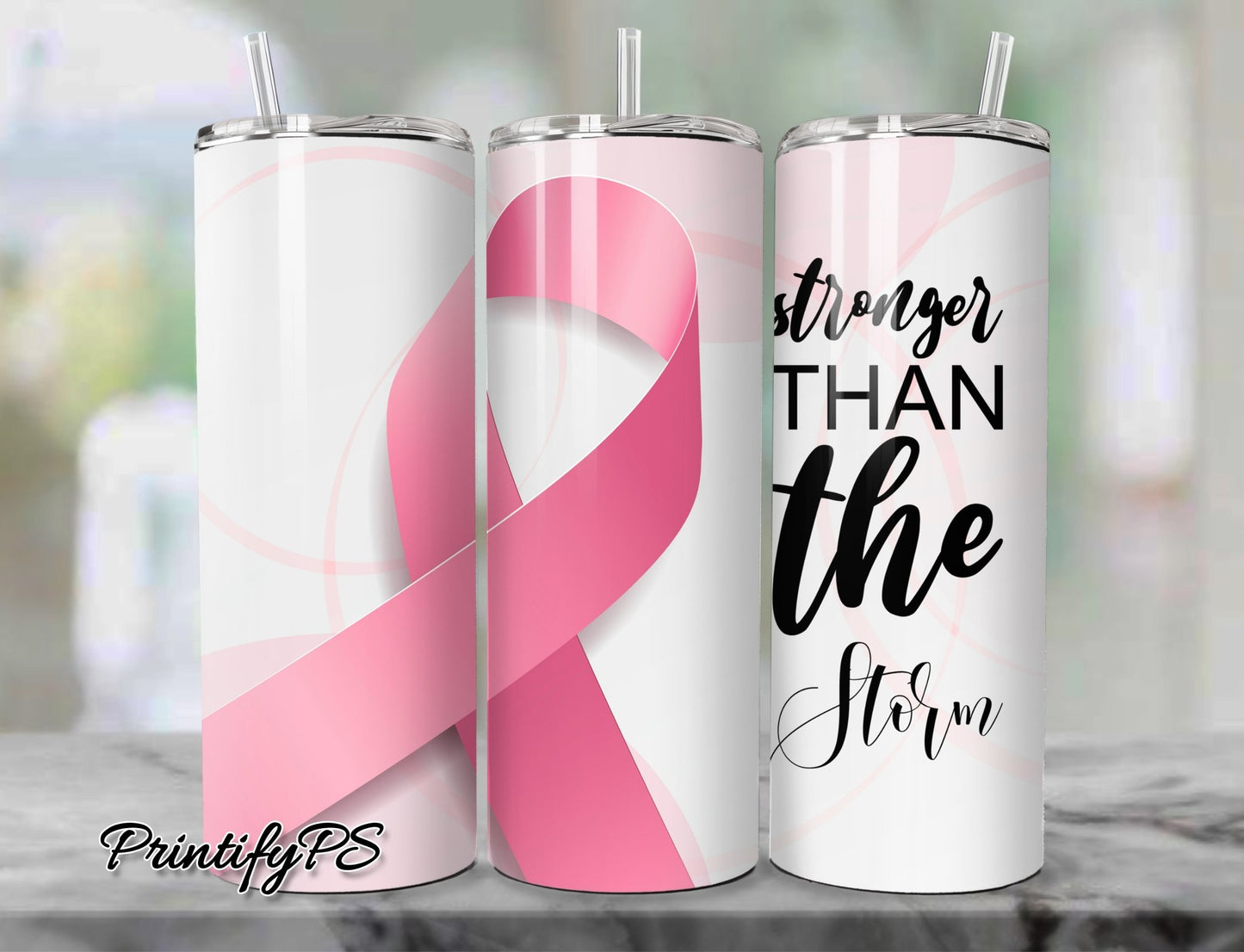 Tumbler Cancer Awareness 6 - PrintifyPS