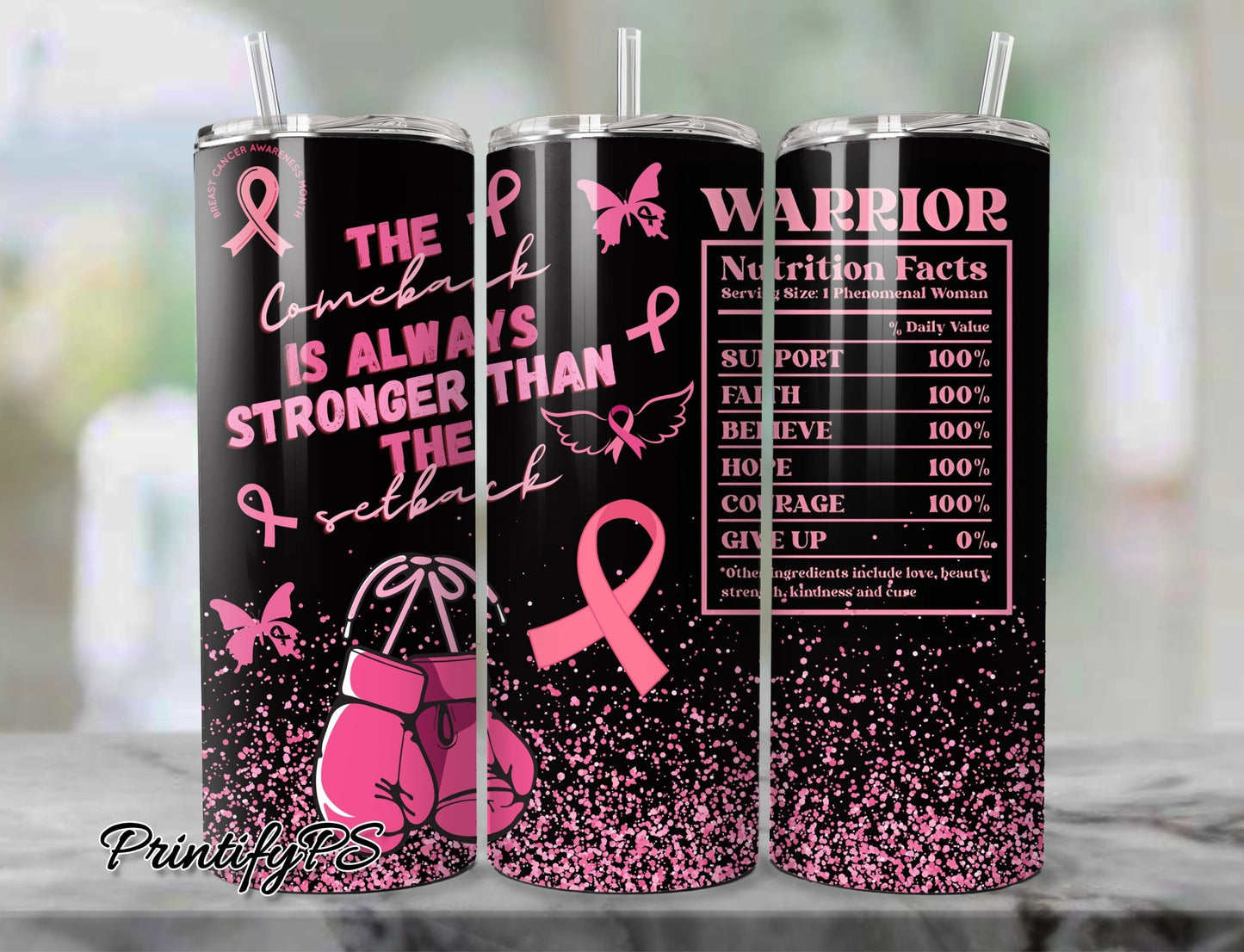 Tumbler Cancer Awareness 7 - PrintifyPS