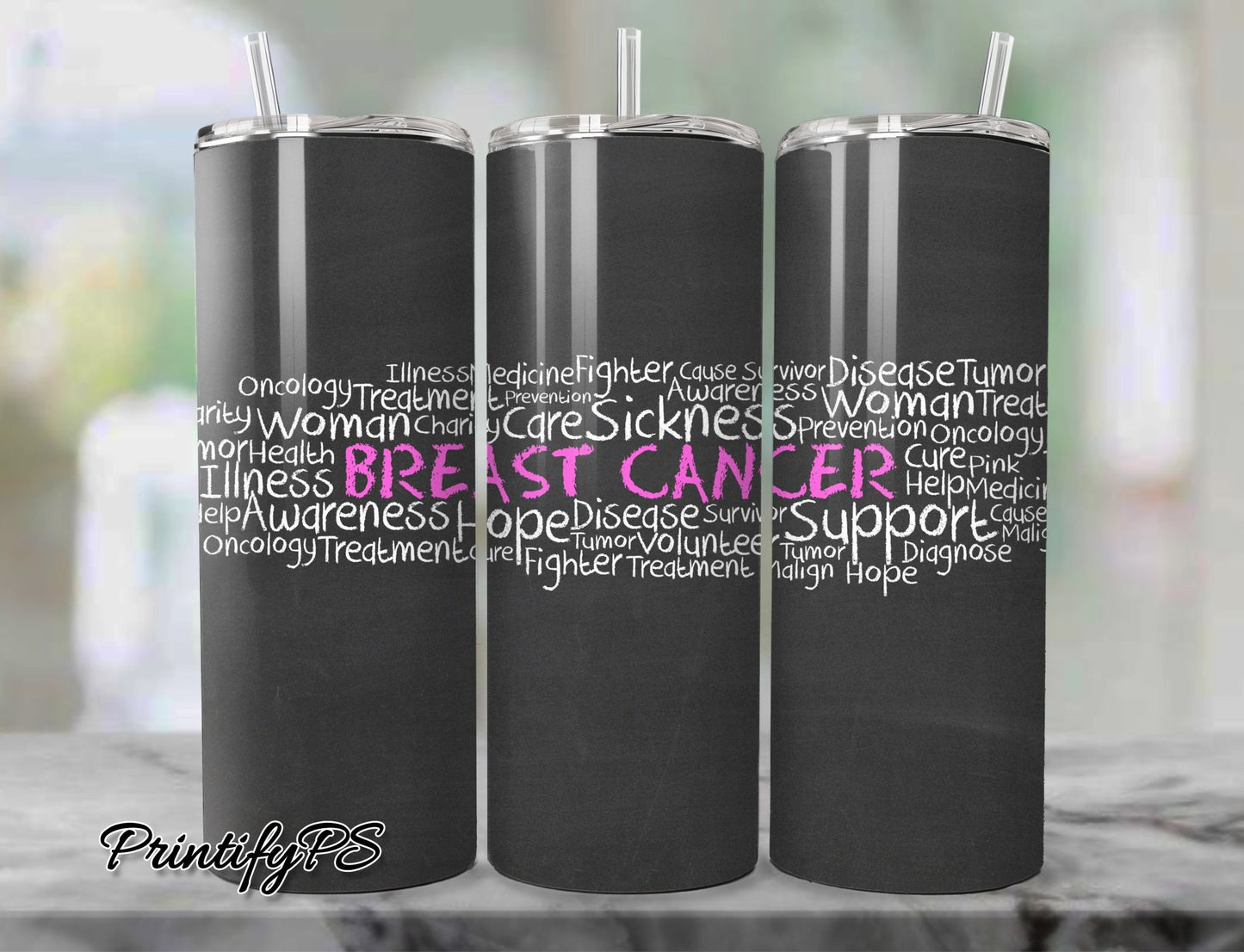 Tumbler Cancer Awareness 8 - PrintifyPS