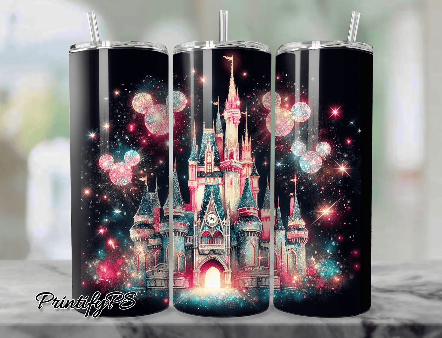 Tumbler Disney Castle Glitter - PrintifyPS